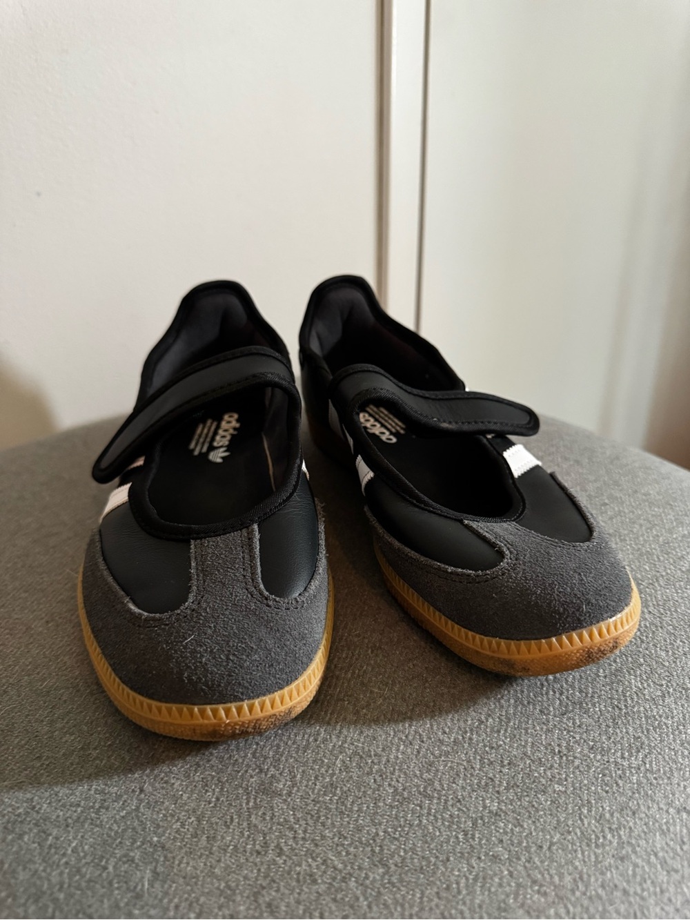 adidas Samba Mary Jane Sneakers - Black/White with Gum Sole - Picture 10 of 10